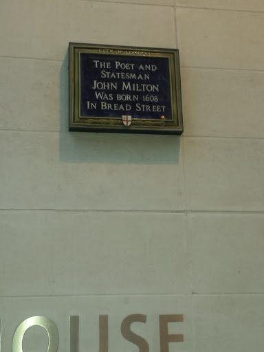 John Milton Plaque in Bread Street