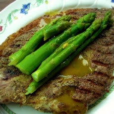Strip Steaks With Broiled Asparagus