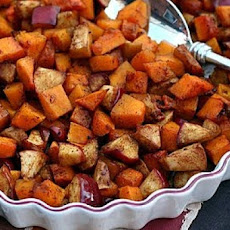 Baked Spiced Butternut Squash with Apples and Maple Syrup