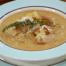 Garlic Soup with Creole Croutons