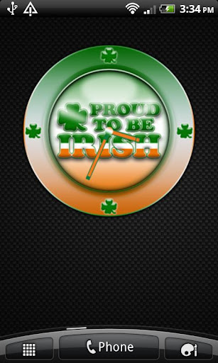 PROUD TO BE IRISH Clock Widget