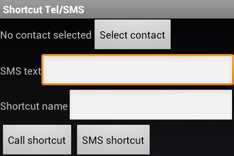 SMS Call shortcuts