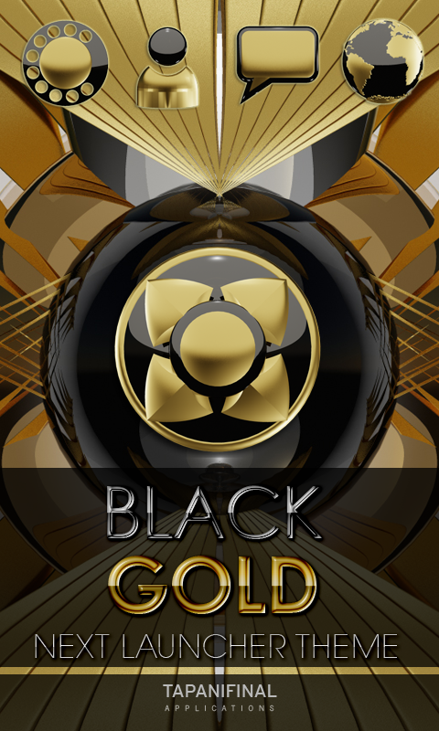 Android application GOLD BLACK 3D Next Launcher screenshort