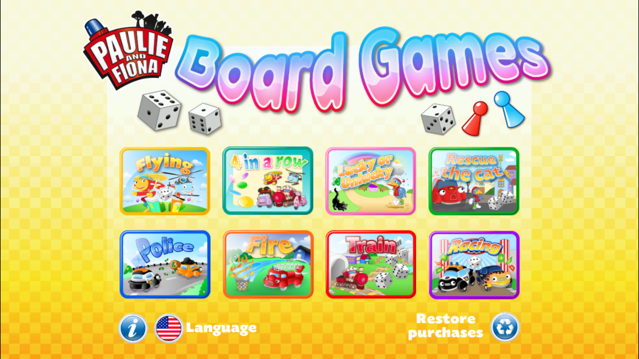 Android application Paulie and Fiona Board Games L screenshort
