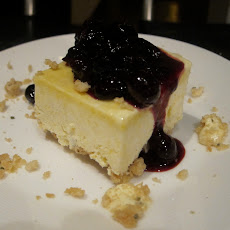Summer Corn Semifreddo with Rosemary Shortbread Crust and Blueberry Compote