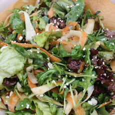 Green Salad with Shaved Parsnip, Carrot, Apple and Honey Roasted Walnuts