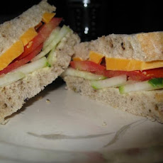 Cucumber, Tomato and Cheddar Sandwich