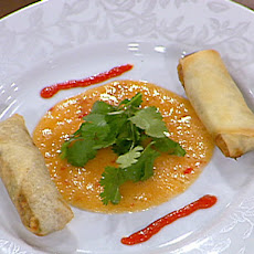 Tchoup Chop Kalua Pork Egg Rolls served with Orange-Thai Chili Dipping Sauce