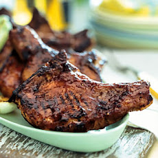 Grilled Pork Chops with Maple-Cranberry Glaze