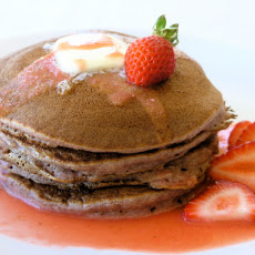 Strawberry Coulis-Infused Pancakes