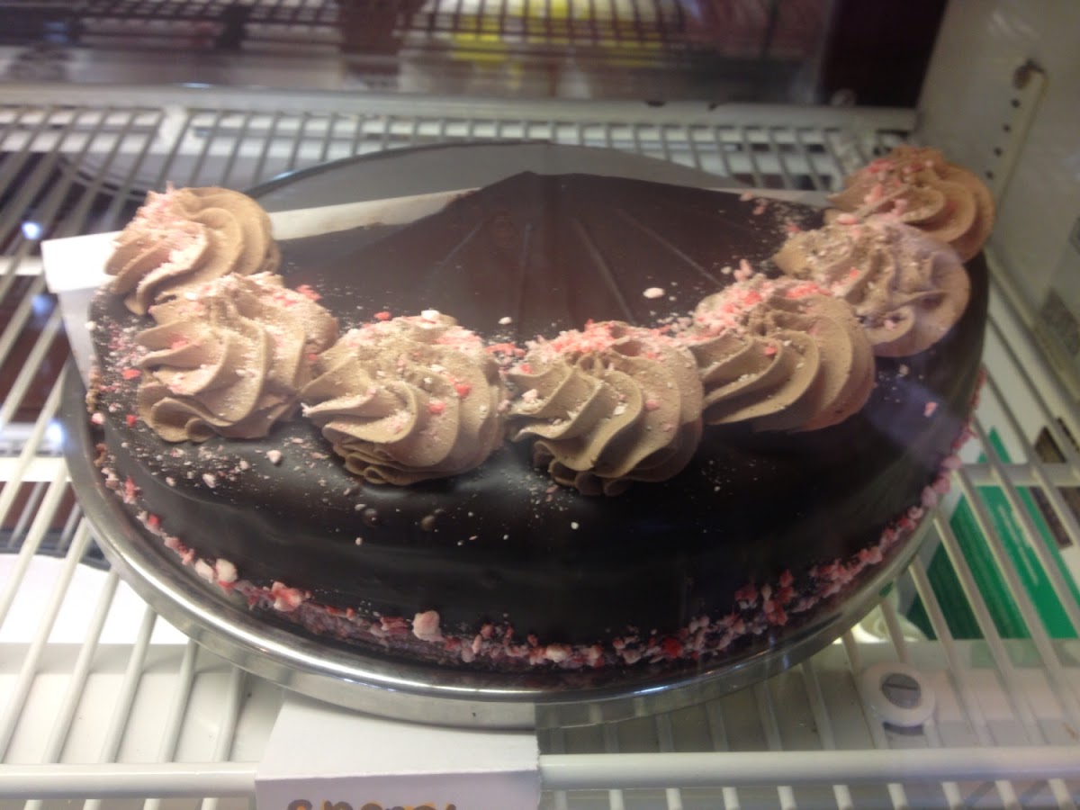 Aladdins Eatery new gluten free cakes! This is chocolate cherry!!! Yummy!