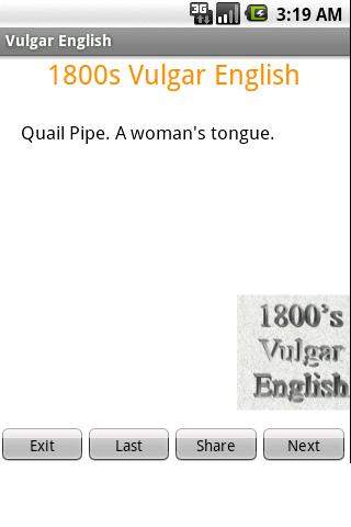 1800's Vulgar English