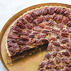 Pecan and Chocolate Tart with Bourbon Whipped Crème Fraîche