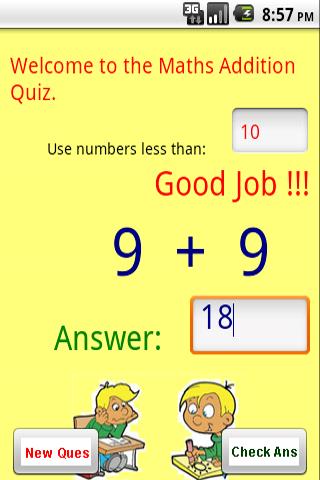 Maths - Addition Quiz