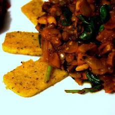 Sauteed Lentils and Spinach over Polenta