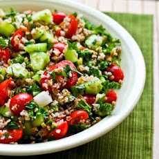 Bulgur Salad with Tomatoes, Cucumbers, Parsley, Mint, and Lemon