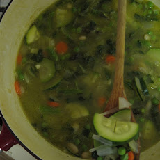 Spring Minestrone with Mint and Basil Pistou