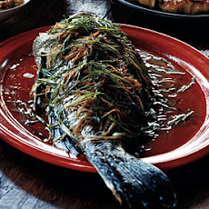 Whole Black Bass with Ginger and Scallions