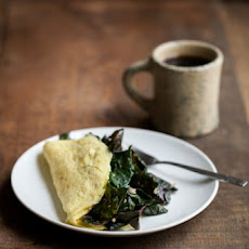 Garlicky Greens and Goat Cheese Omelette