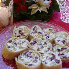 Herbed Chevre, Craisin and Walnut Pinwheels