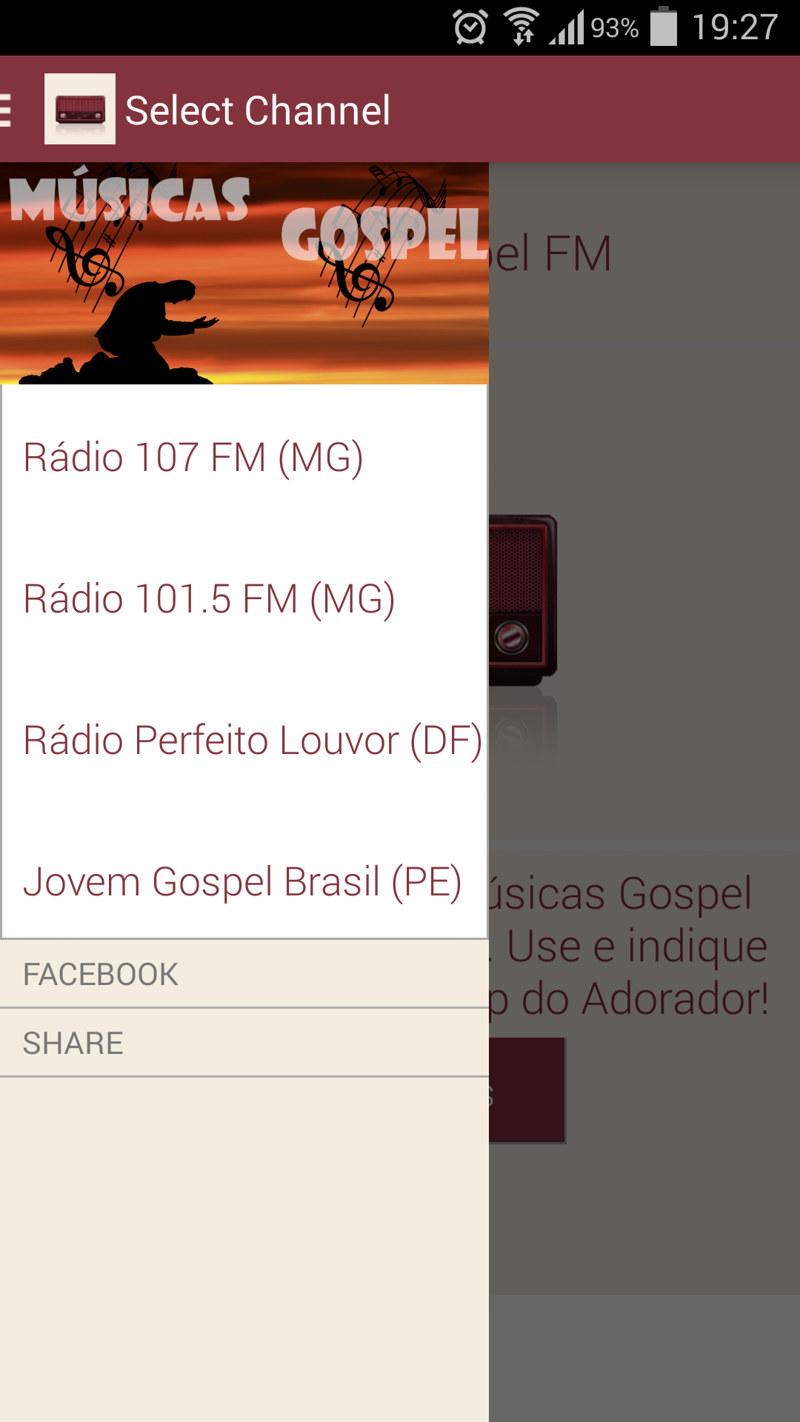 Android application Musicas Gospel FM screenshort