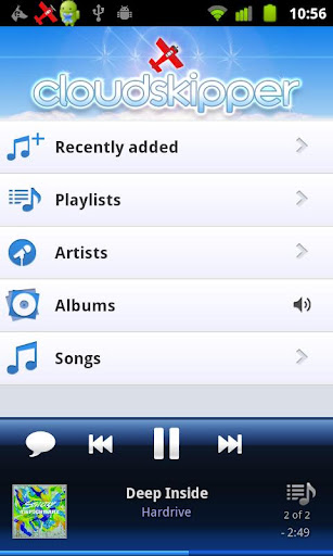 cloudskipper-music-player for android screenshot