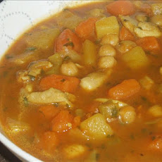 Fragrant Chicken Soup With Chickpeas and Vegetables