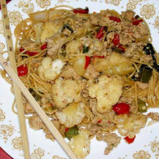 Asian-Style Ground Chicken and Noodles