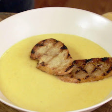 Beer Cheese Soup with Garlic Butter Crostini