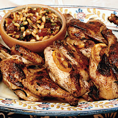 Grilled Cornish Game Hens with Lemon, Sumac, and Date Relish