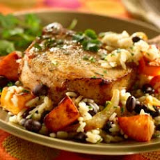Cilantro Pork With Sweet Potato Rice
