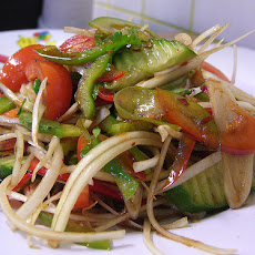 Grilled Red Onion and Cucumber Salad with Yogurt-Mint Dressing
