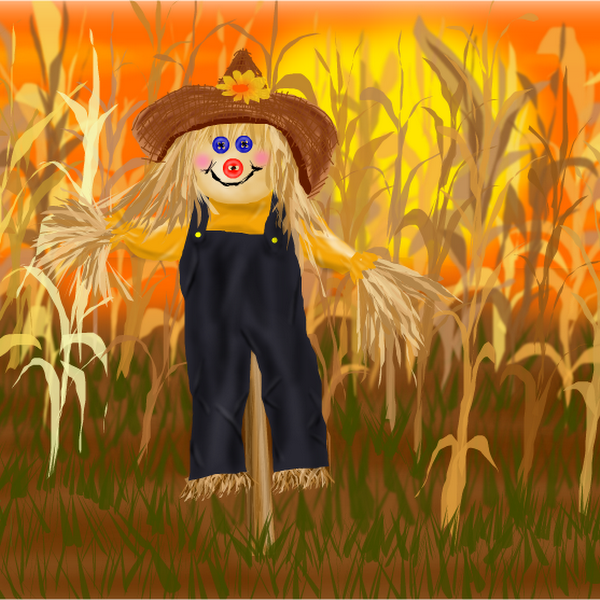 Simple Scarecrow Sketch Drawing for Beginner