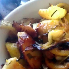 Lemony Saffron Roasted Fennel with Sunchokes, Shallots, and Herbs