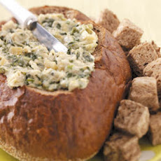 Artichoke Spinach Dip in a Bread Bowl