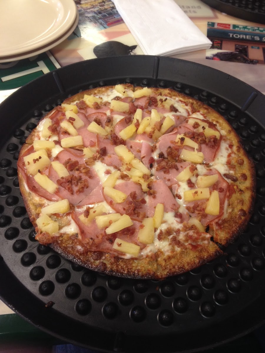 Bacon, ham, and pineapple. My fave!