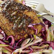 Pork Chops with Honey-Mustard Gravy and Apple Slaw