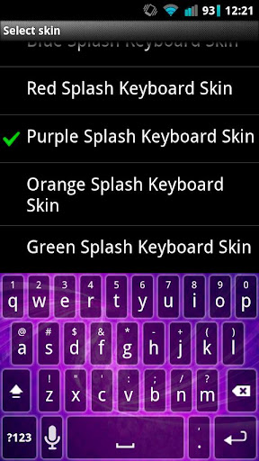 Purple Splash Keyboard Skin