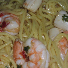 Sesame-Ginger Pasta With Shrimp and Scallops