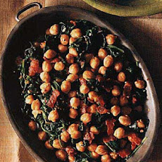 Spinach and Chick Peas with Bacon