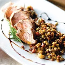 Pork Tenderloin With Balsamic Lentils