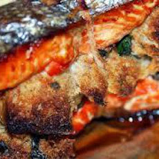 Sour dough Stuffed Salmon