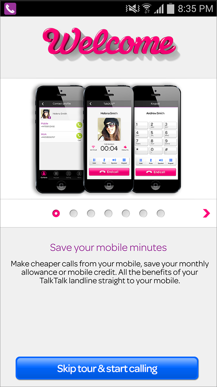Android application Talk2Go screenshort