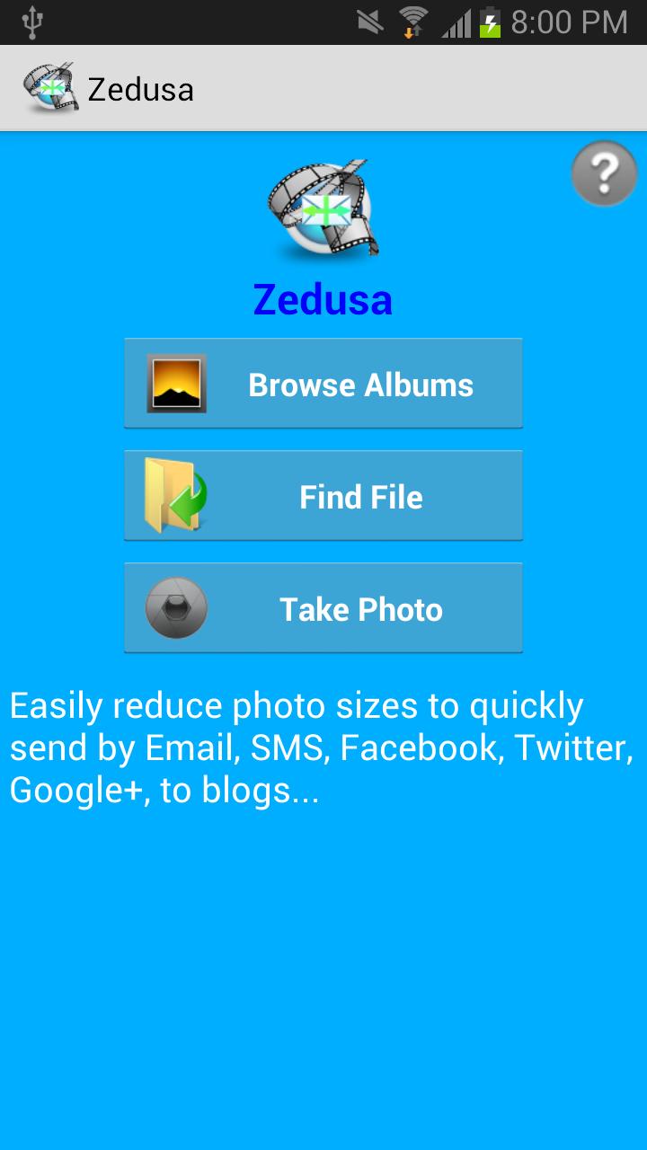 Android application Zedusa Photo Image Resizer screenshort