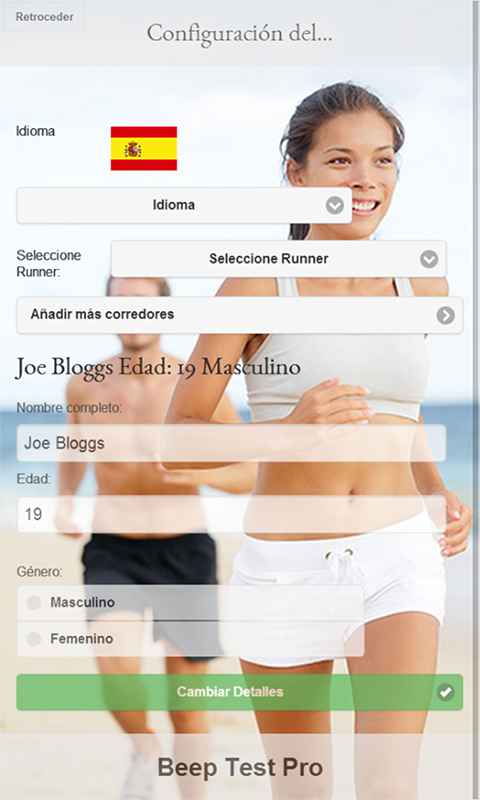 Android application Beep Test Team Pro screenshort