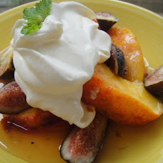 Honey-Lime Peaches with Crème Fraîche Clouds