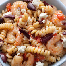 Greek Pasta with Shrimp, Feta, Tomatoes, and Olives Recipe
