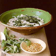 Rice Noodles with Cilantro Pesto