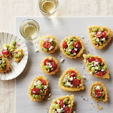 Cornbread Tartlets with Tomato-Lima Bean Relish