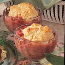 Almond Rhubarb Cobbler